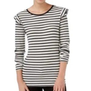 Maison Jules Ruffled Top Fashionable Top Womens Black XXL